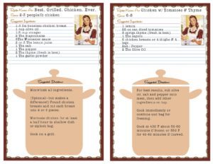 Sample of Custom Recipe Cards